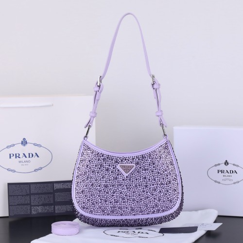 Prada Womens Shoulder Bags Leather Shopping Bag with Original Box
