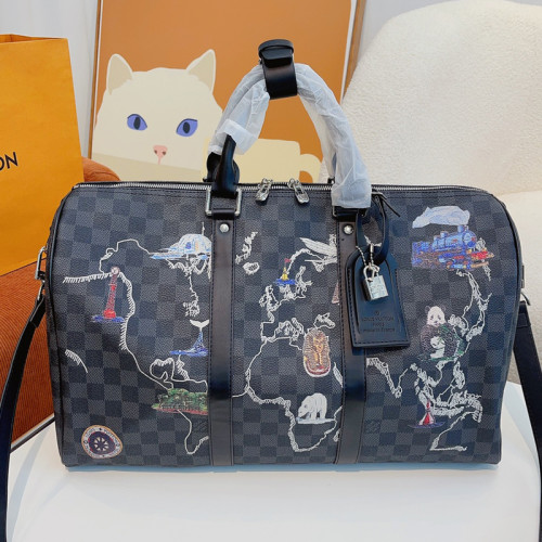 Louis Vuitton Womens and Mens Unisex Bags Luxury Brand LV Keepall Bandoulière 45 Fashion Design Travel Bag