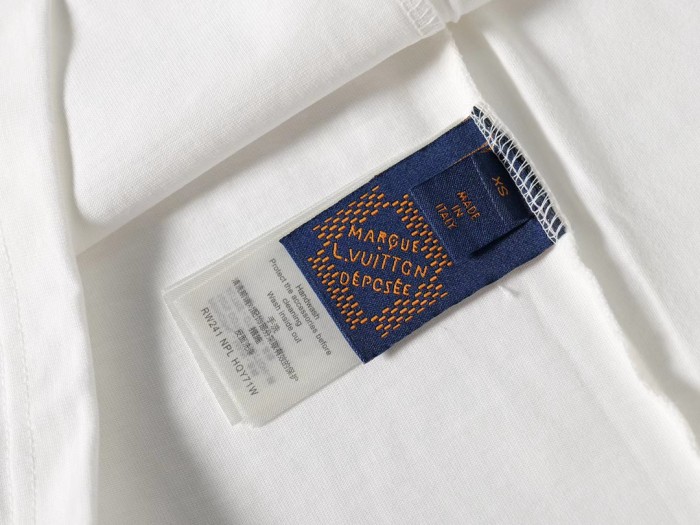 Louis Vuitton Luxury Brand Men Womens Short Sleeve T-Shirt Embroidered Signature Cotton T-Shirt 1AFV76   