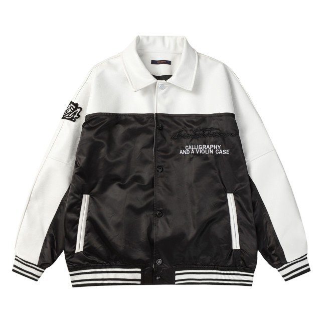 Louis Vuitton Men Womens Coat Jacket Luxury Brand Mens Jackets Leather And Nylon Blouson Top Quality   698