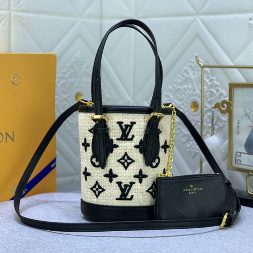 Louis Vuitton Womens Shoulder Bags Handbags Luxury Brand Nano Bucket Other Monogram Canvas M82418 Fashion  