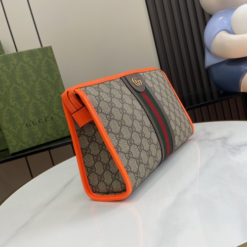 Gucci Womens Mens Unisex Bags Wallets Clutch Luxury Brand GG Supreme Ophidia Toiletry Case with Original Box  