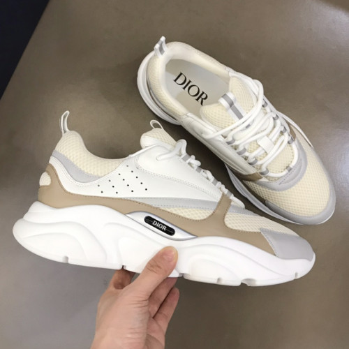 Dior Womens Shoes Sneakers Luxury Brand Breathable Design B22 SNEAKER Cream Technical Mesh with Beige and White Smooth Calfskin with Original Box 3SN231YXX_H160