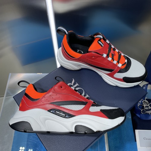 Dior Mens Shoes Sneakers Luxury Brand Breathable Design B22 SNEAKER Mesh with Smooth Calfskin with Original Box 3SN231YXX_H861
