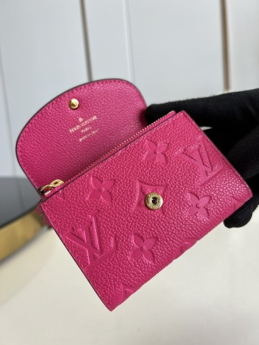 Louis Vuitton Mens Womens Wallets Purse Luxury Brand Rosalie Coin Purse with Original Box M81521 Rose Pondichery Pink Monogram Empreinte embossed supple grained cowhide leather