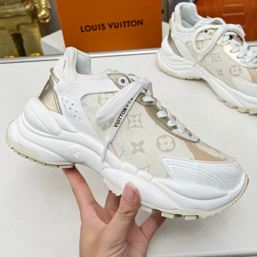 Louis Vuitton Womens Shoes Sneakers Lace-Up Luxury Brand Fashion LV Run 55 Sneaker with Original Box 1ACGOQ  