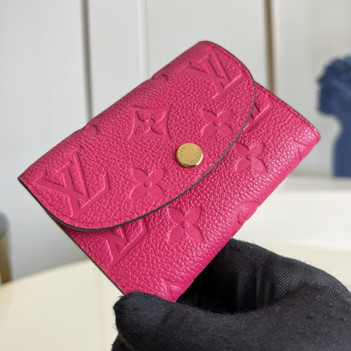 Louis Vuitton Mens Womens Wallets Purse Luxury Brand Rosalie Coin Purse with Original Box M81521 Rose Pondichery Pink Monogram Empreinte embossed supple grained cowhide leather