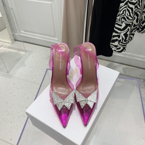 Amina Muaddi Womens Shoes Sandals Slippers Luxury Brand Fashion Pumps for Women with Original Box 9cm Heel
