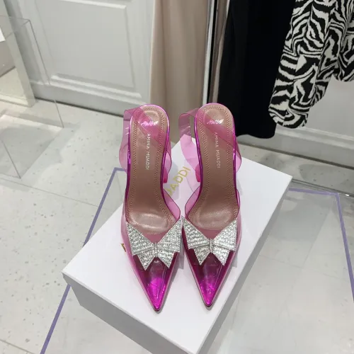 Amina Muaddi Womens Shoes Sandals Slippers Luxury Brand Fashion Pumps for Women with Original Box 9cm Heel