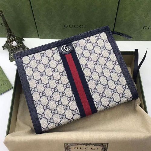 Gucci Womens Mens Unisex Bags Clutch Luxury Brand Ophidia GG pouch in beige and blue Supreme 625549 96IWN 4076