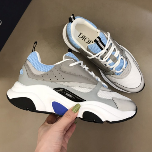 Dior Mens Shoes Sneakers Luxury Brand Breathable Design B22 SNEAKER Technical Mesh with Beige and Smooth Calfskin with Original Box  