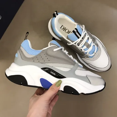 Dior Mens Shoes Sneakers Luxury Brand Breathable Design B22 SNEAKER Technical Mesh with Beige and Smooth Calfskin with Original Box  