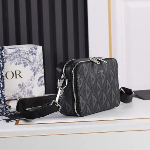 Dior Mens Bags Crossbody Bags SAFARI MESSENGER BAG Black Dior Oblique Jacquard with Original Box 1ESPO206YKY_H10E