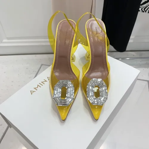Amina Muaddi Womens Shoes Sandals Slippers Luxury Brand Fashion Pumps for Women with Original Box 9cm Heel