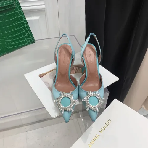 Amina Muaddi Womens Shoes Sandals Slippers Luxury Brand Fashion Pumps for Women with Original Box 9cm Heel