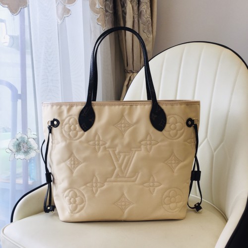 Louis Vuitton Womens Bags Handbags Luxury Brand Fashion Type NEVERFULL MM M21352 Silver Coated canvas