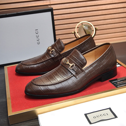 Gucci Mens Shoes Leather Design Luxury Brand Business Dress Shoes for Men with Original Box