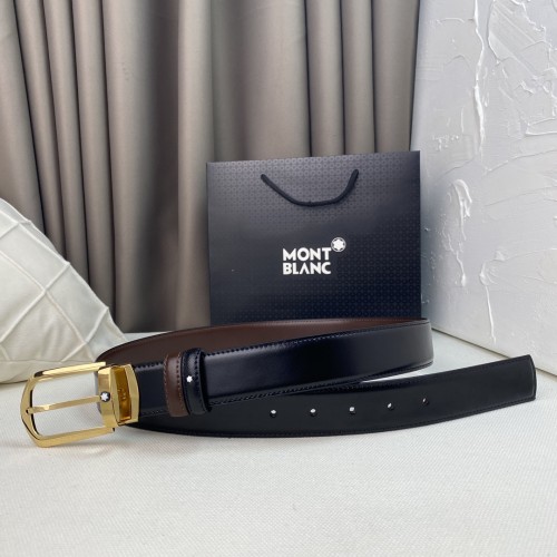 Montblanc Mens Leather Belts Luxury Brand Design Fashion Type with Original Box