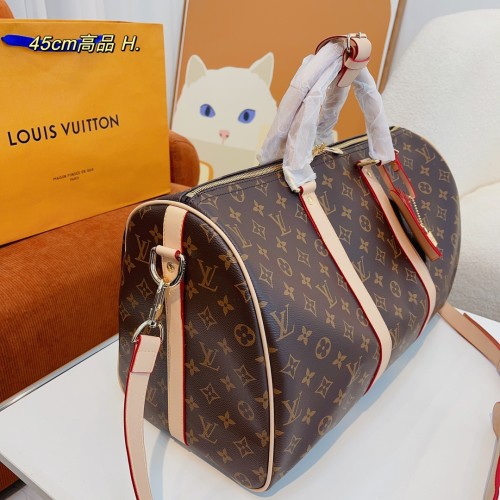 Louis Vuitton Womens and Mens Unisex Bags Luxury Brand LV Keepall Bandoulière 45 Monogram Canvas Fashion M41418