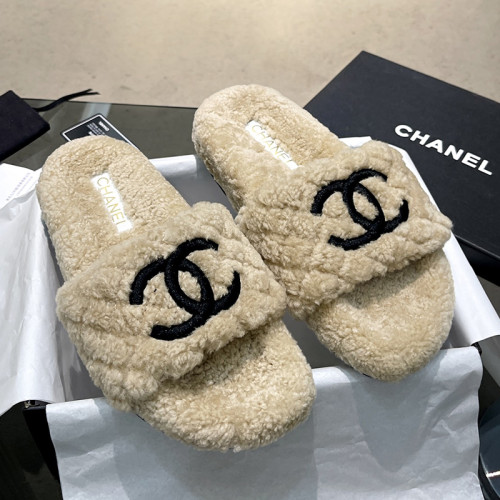 Chanel Womens Shoes Slippers Luxury Brand Winter Plus Velvet Design with Original Box