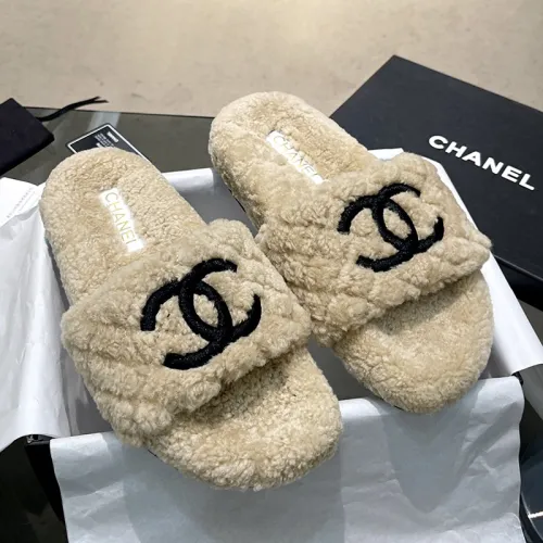 Chanel Womens Shoes Slippers Luxury Brand Winter Plus Velvet Design with Original Box