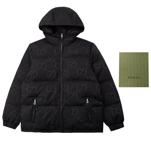 Gucci Design Womens Mens Winter Windprood Down Jackets Keep Warm 90% White Duck Down Jumbo GG canvas jacket 698710 Z8A2S 1000