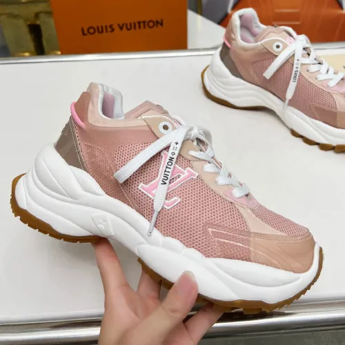 Louis Vuitton Womens Shoes Sneakers Lace-Up Luxury Brand Fashion LV Run 55 Sneaker with Original Box 1ACGOQ  