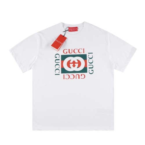 Gucci Luxury Brand Women Mens Short Sleeve T-Shirt COTTON JERSEY T-SHIRT WITH GUCCI PRINT   