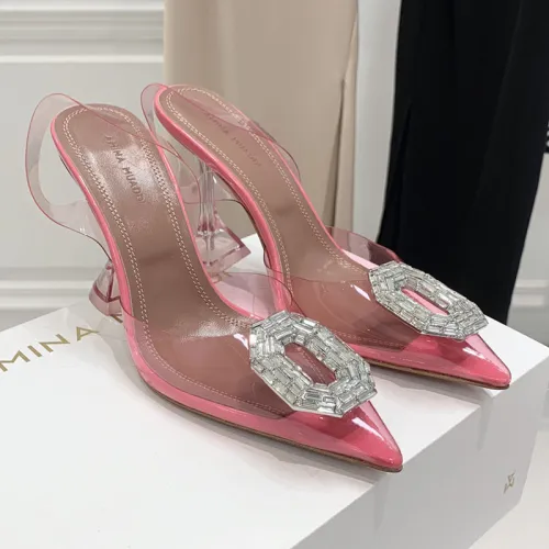 Amina Muaddi Womens Shoes Sandals Slippers Luxury Brand Fashion Pumps for Women with Original Box 9cm Heel