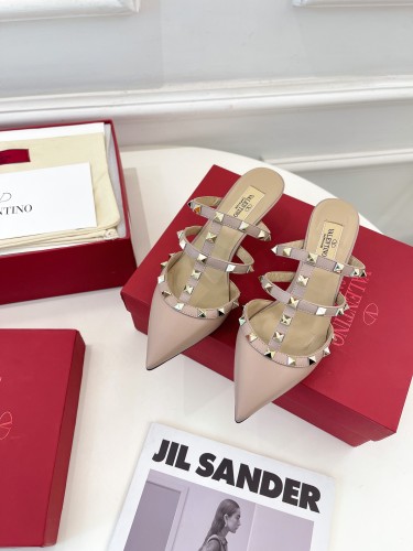 Valentino Women Shoes Mule Sandals Pointed Toe Slippers ROMAN STUD SLIDE SANDAL IN QUILTED NAPPA 5cm Heel with Original Box Whatsapp 