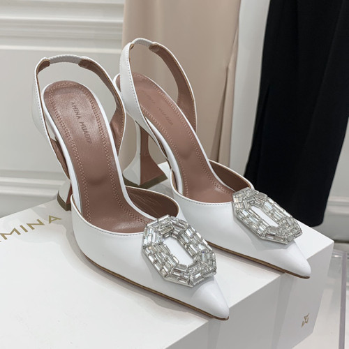 Amina Muaddi Womens Shoes Sandals Slippers Luxury Brand Fashion Pumps for Women with Original Box 9cm Heel