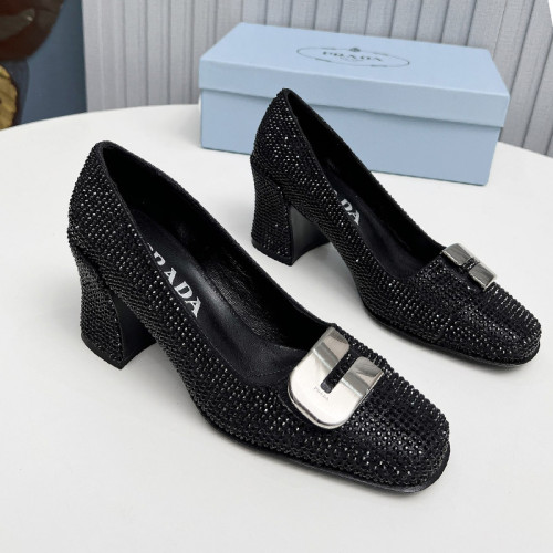 Prada Womens Shoes Casual Luxury Brand Pumps 8.5cm Heel with Original Box Whatsapp 