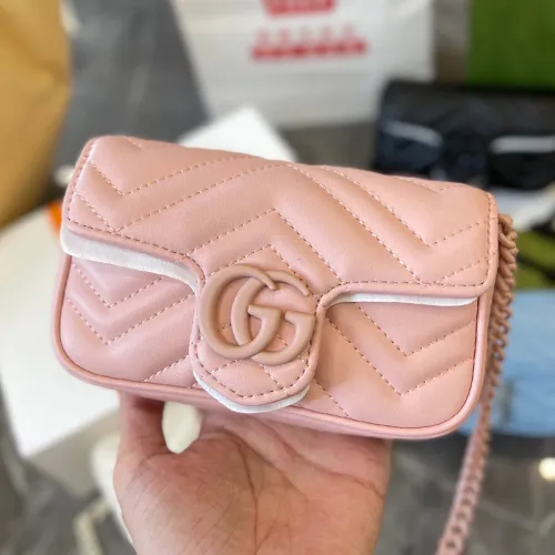 Gucci Womens Bags Shoulder Messenger Bag Luxury Brand Gucci GG Marmont belt bag in light pink leather with Original Box 699757 UM8KV 5909