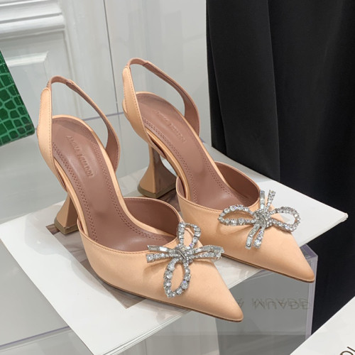 Amina Muaddi Womens Shoes Sandals Slippers Luxury Brand Fashion Pumps for Women with Original Box 9cm Heel