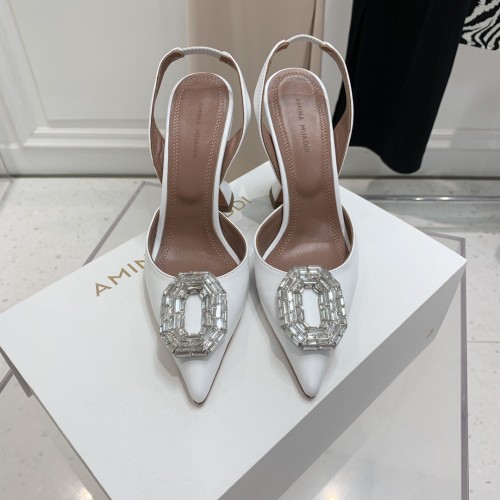 Amina Muaddi Womens Shoes Sandals Slippers Luxury Brand Fashion Pumps for Women with Original Box 9cm Heel
