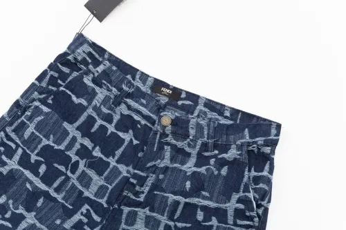 Fendi Luxury Brand Women Mens Pant Shorts Jeans   