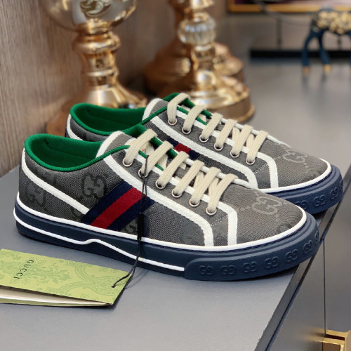 Gucci Mens Shoes Sneakers Luxury Brand men's Gucci Tennis 1977 sneaker 628709 H9H70 1161 with Original Box