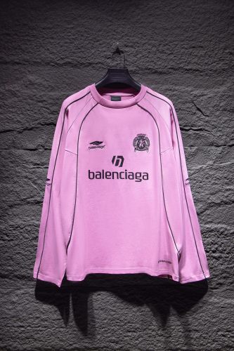 Balenciaga Luxury Brand Women Mens T-Shirt PARIS SOCCER LONG SLEEVE T-SHIRT   