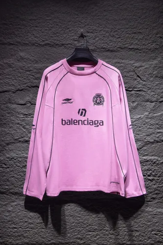 Balenciaga Luxury Brand Women Mens T-Shirt PARIS SOCCER LONG SLEEVE T-SHIRT   