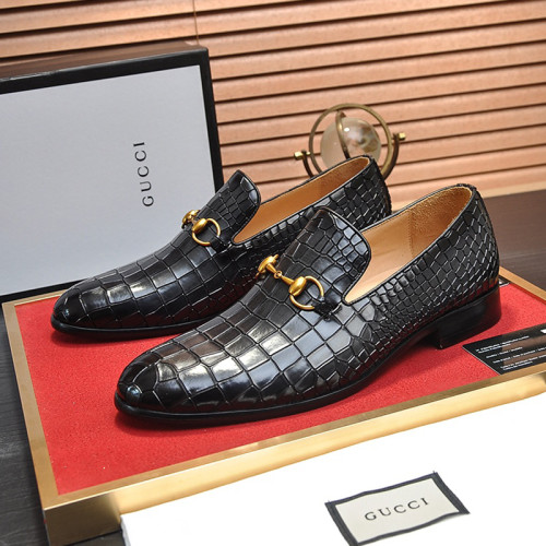 Gucci Mens Shoes Leather Design Luxury Brand Business Dress Shoes for Men with Original Box