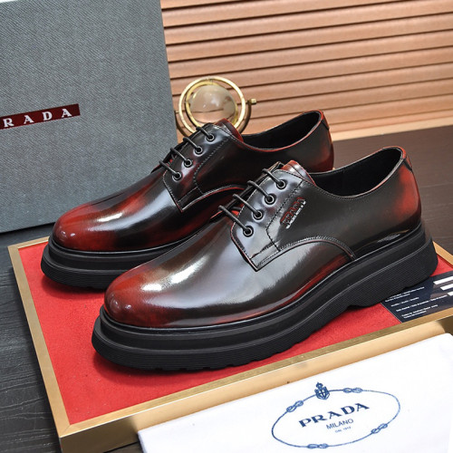Prada Mens Shoes Business Casual Luxury Brand Dress Shoes with Original Box