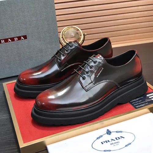 Prada Mens Shoes Business Casual Luxury Brand Dress Shoes with Original Box
