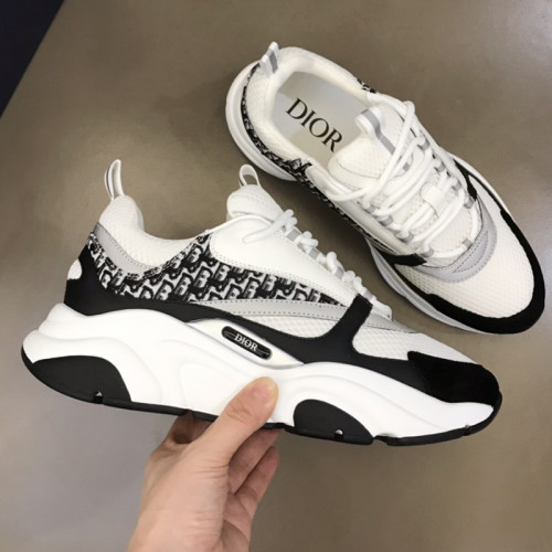 Dior Mens Shoes Sneakers Luxury Brand Breathable Design B22 SNEAKER Technical Mesh with Beige and Smooth Calfskin with Original Box