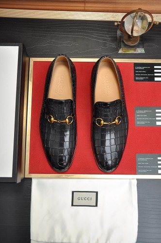 Gucci Mens Shoes Leather Design Luxury Brand Business Dress Shoes for Men with Original Box