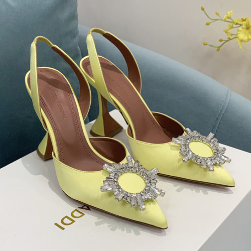 Amina Muaddi Womens Shoes Sandals Slippers Luxury Brand Fashion Pumps for Women with Original Box 9cm Heel