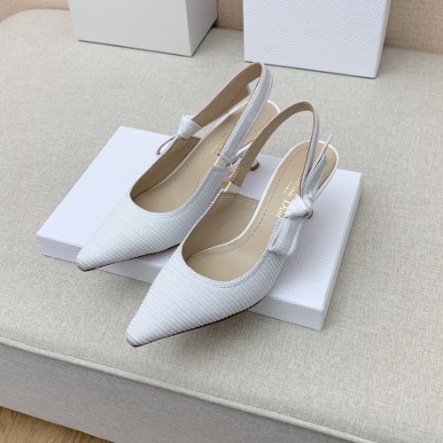 Dior Women Shoes Pumps Luxury Design Fashion Type 6.5cm High Heel Shoes for Wedding Style J'ADIOR SLINGBACK PUMP Cotton Fabric with Original Box