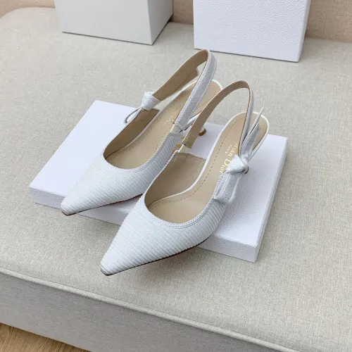 Dior Women Shoes Pumps Luxury Design Fashion Type 6.5cm High Heel Shoes for Wedding Style J'ADIOR SLINGBACK PUMP Cotton Fabric with Original Box