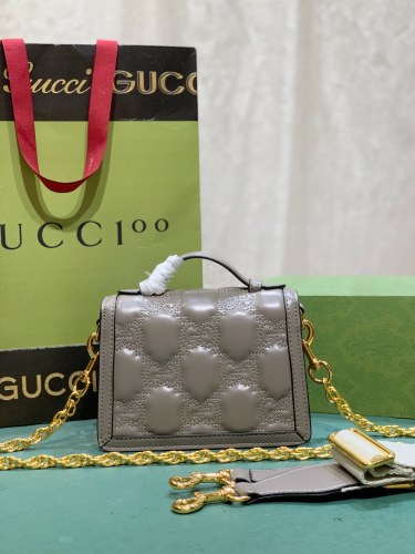 Gucci Womens Messenger Shoulder Bags Luxury Brand Fashion Bags GG matelassé small top handle bag  