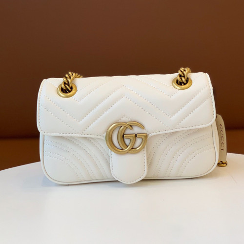Gucci Womens Bags Shoulder Messenger Bag Luxury Brand Gucci GG Marmont matelassé mini bag with Original Box 446744 UM8AN 1711