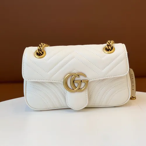 Gucci Womens Bags Shoulder Messenger Bag Luxury Brand Gucci GG Marmont matelassé mini bag with Original Box 446744 UM8AN 1711